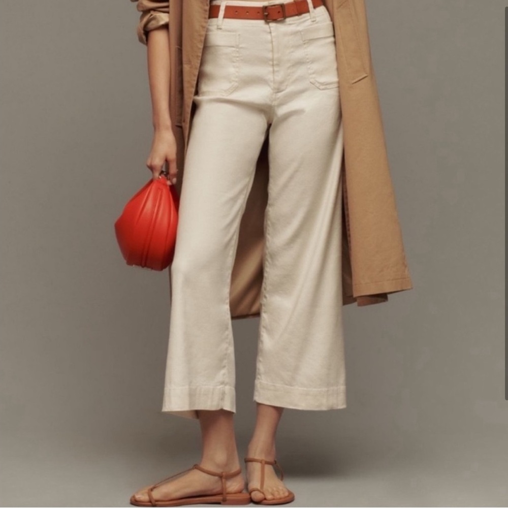 The Colette Cropped Wide-leg Pants Linen edition size 6